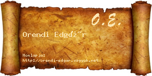 Orendi Edgár névjegykártya